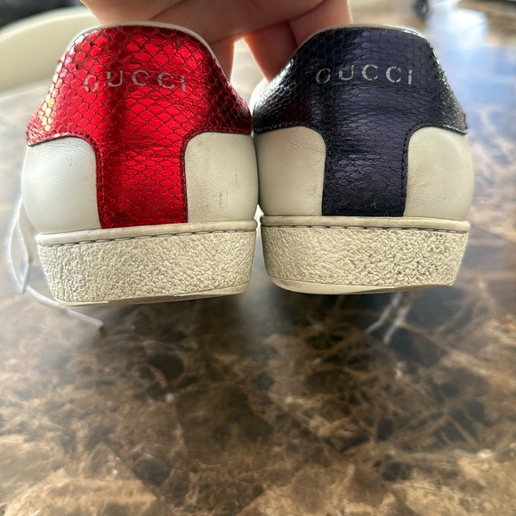 White Sneakers with Red and Black Patches - Picture 9 of 12